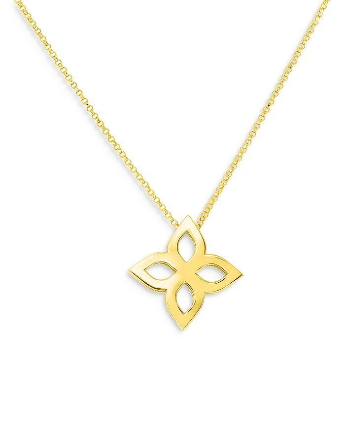 商品Roberto Coin|18K Yellow Gold Flower Pendant Necklace, 16-18",价格¥10688,第1张图片