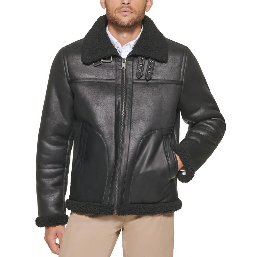 商品Tommy Hilfiger|男款 Faux系列 经典皮质羊毛夹克,价格¥716,第4张图片详细描述
