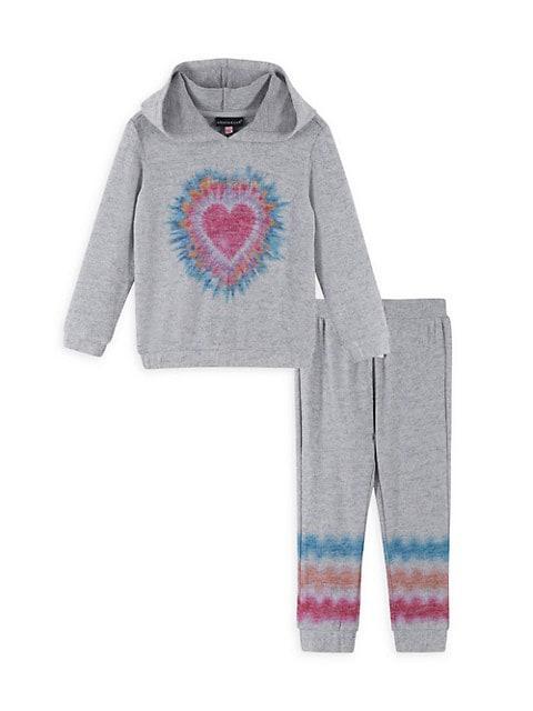 商品Andy & Evan|Little Girl's 2-Piece Hacci Hooded Jogger Set,价格¥312,第1张图片