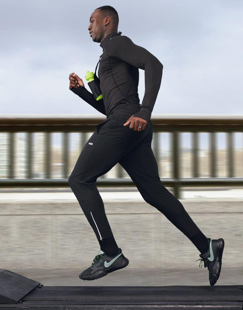 商品ASOS|ASOS 4505 woven skinny tapered running joggers with reflective zip detail,价格¥281,第1张图片