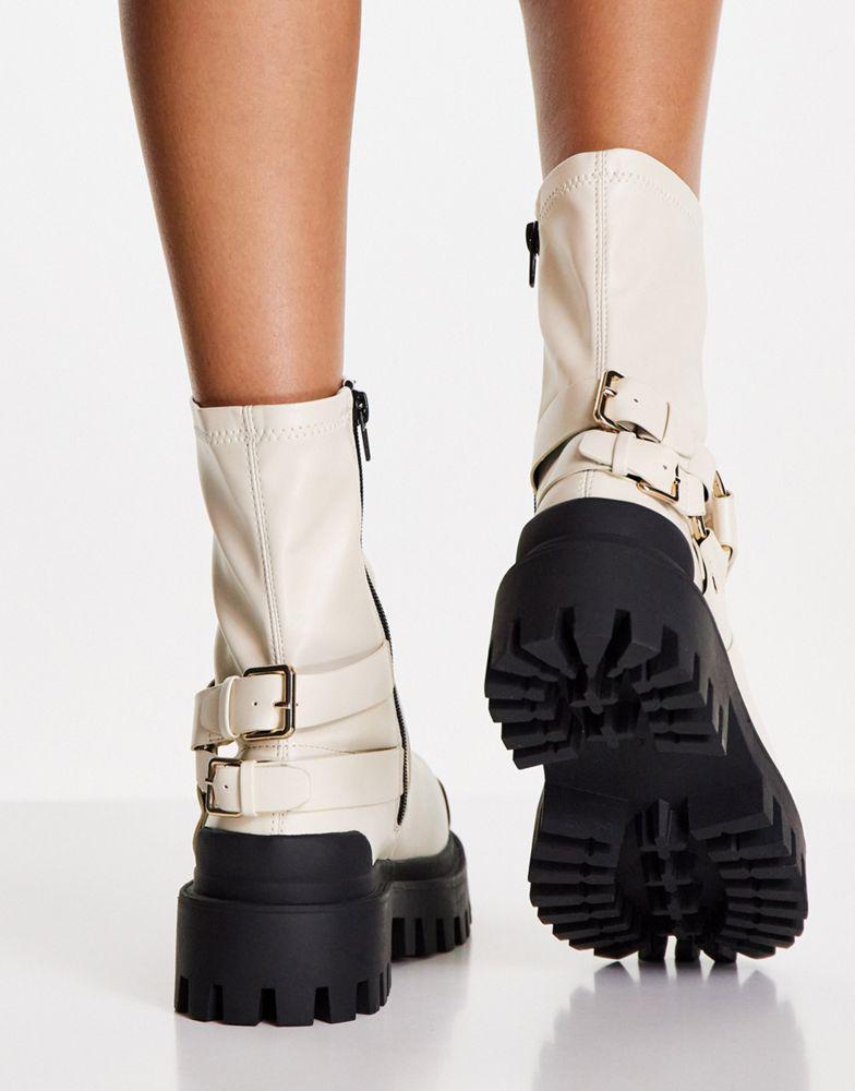商品ASOS|ASOS DESIGN Almighty harness boots in off white,价格¥223,第5张图片详细描述