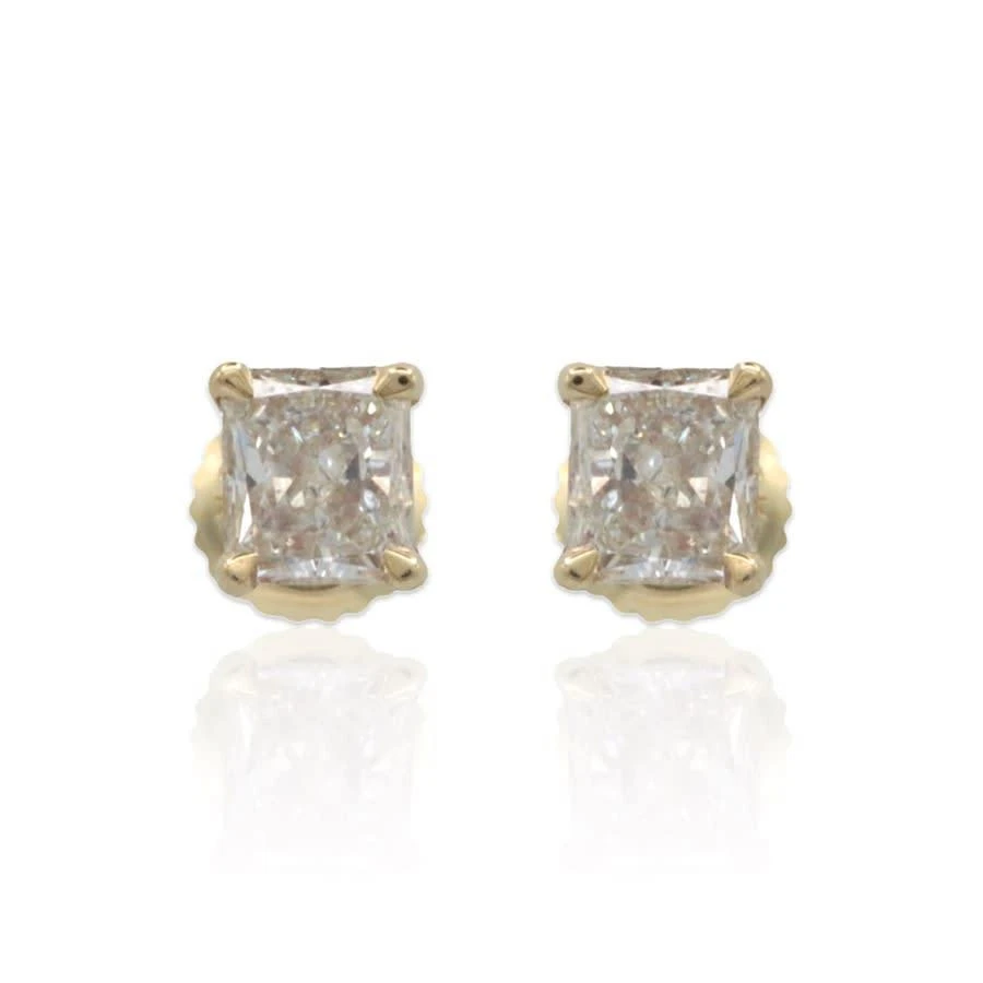 商品[二手商品] Estate Jewelry|Pre-Owned 18K Yellow Gold Diamond EarringsJ SI2,价格¥11320,第1张图片
