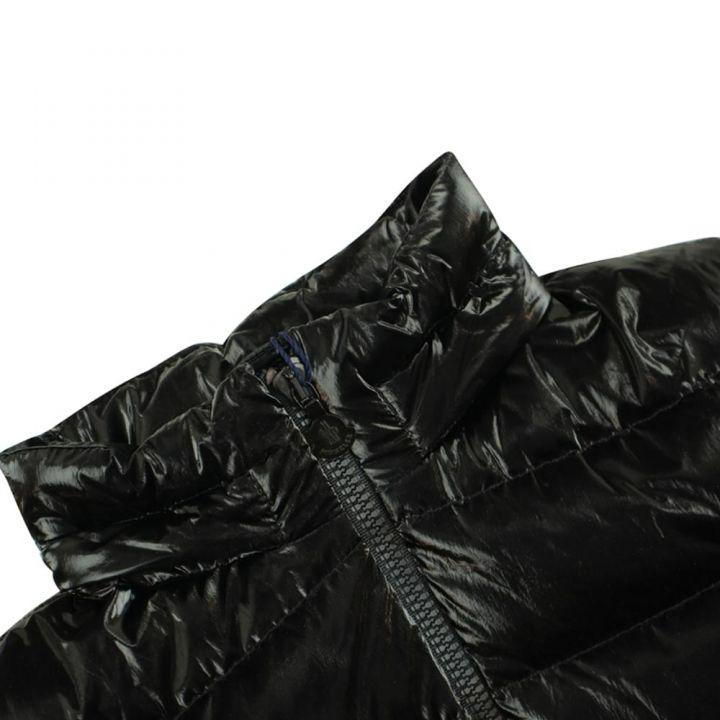 Black Shiny Bady Hooded Down Jacket商品第3张图片规格展示