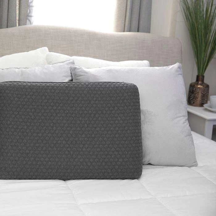 商品SensorPEDIC|Low Profile Charcoal Infused Memory Foam Bed Pillow,价格¥2108,第2张图片详细描述