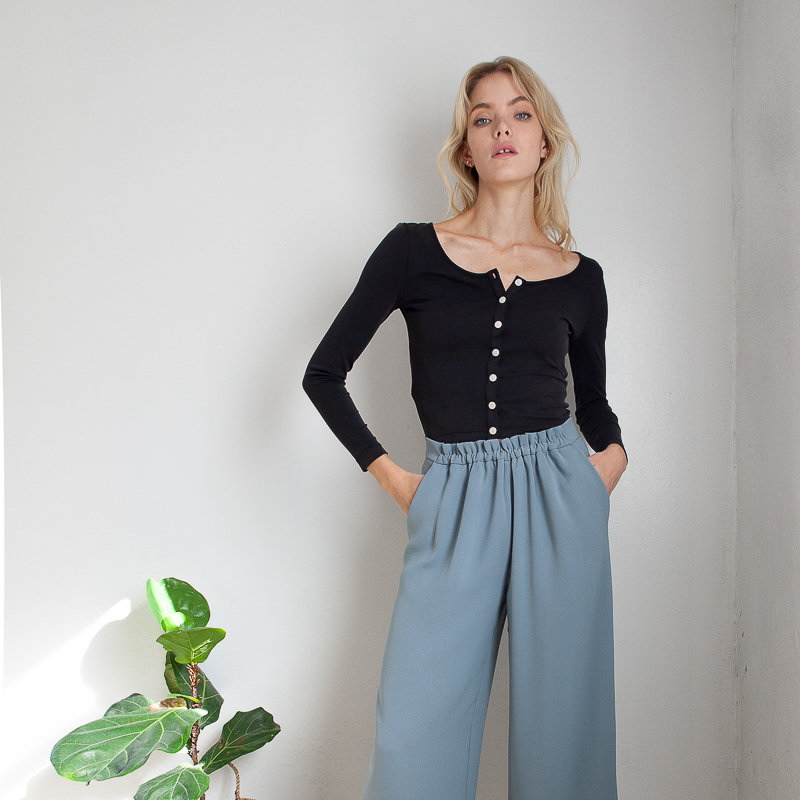 Talia家居裤 - 雾蓝色 | Talia Pants-Dusty Bule商品第2张图片规格展示