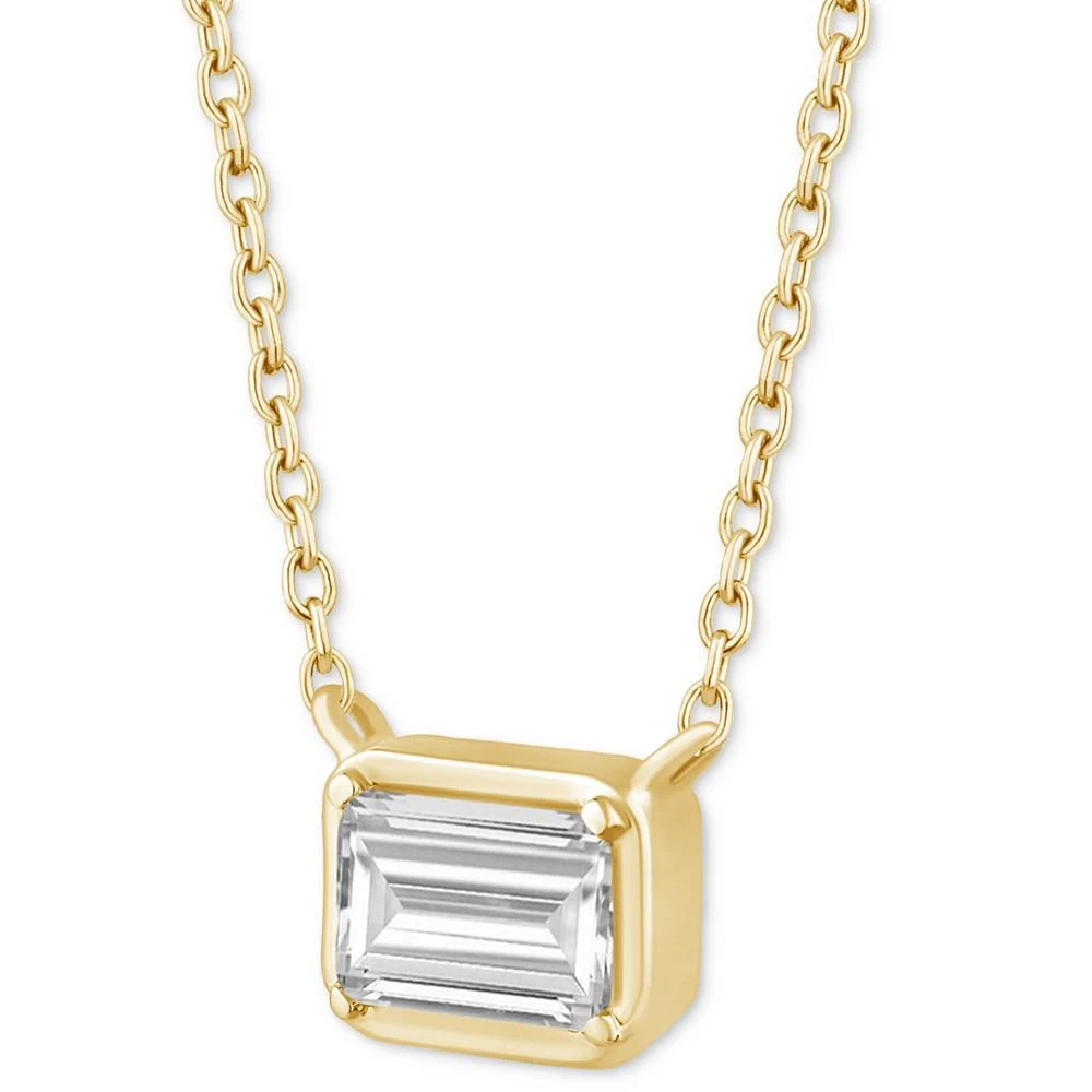 商品Macy's|Diamond Emerald-Cut Solitaire 18" Pendant Necklace (1/3 ct. t.w.) in 14k Gold,价格¥14202,第2张图片详细描述