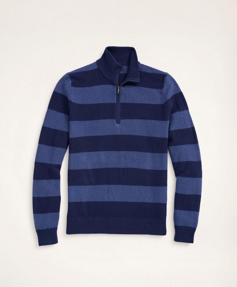 商品Brooks Brothers|Cotton Pique Rugby Stripe Half-Zip,价格¥350,第1张图片