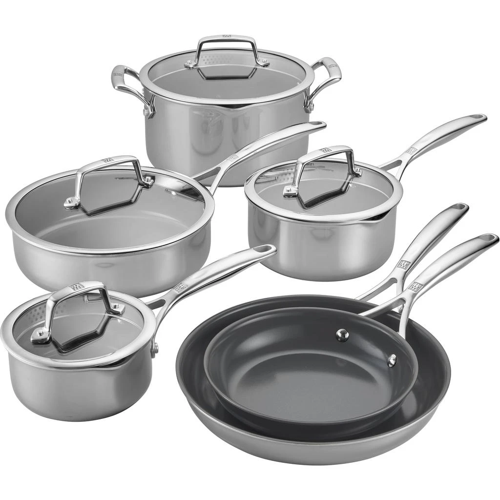 商品ZWILLING|Energy Plus 10-pc Stainless Steel Ceramic Nonstick Cookware Set,价格¥3285,第1张图片
