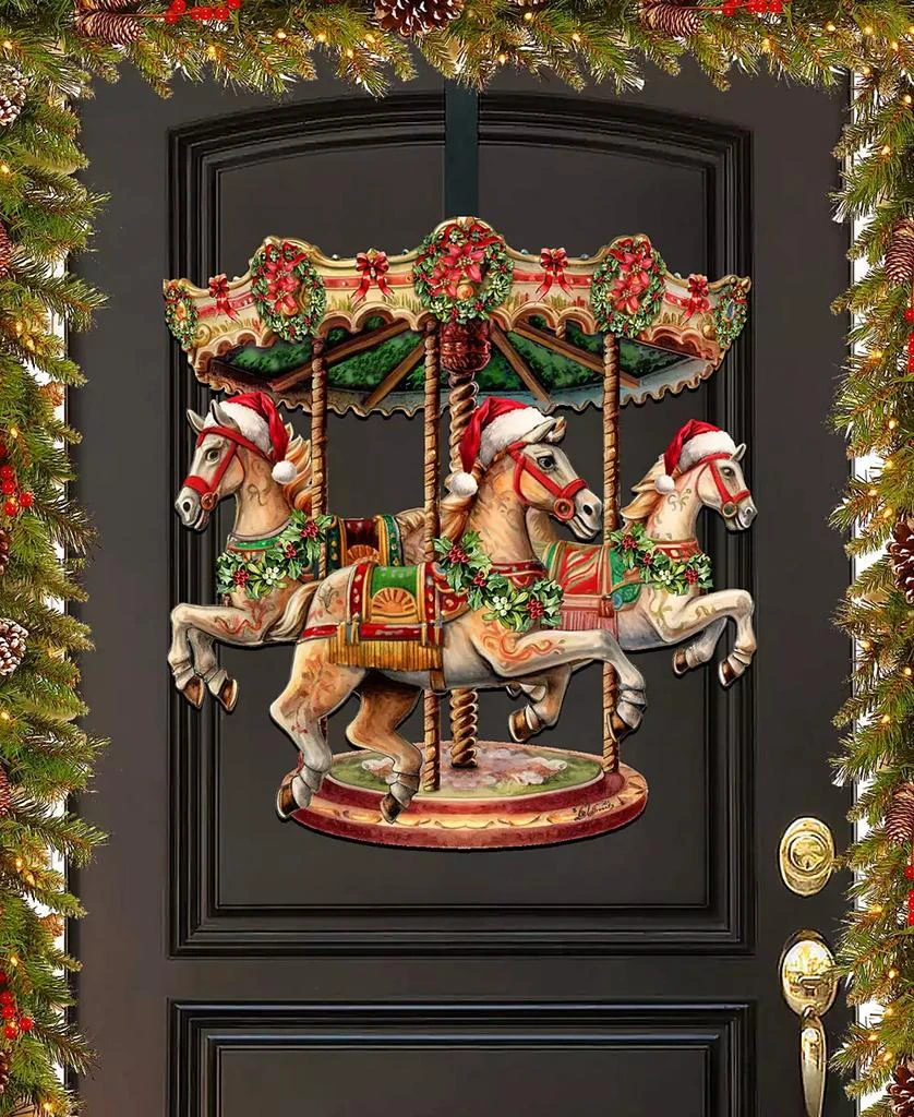 商品Designocracy|Christmas Carousel Christmas Wooden Wall Decor Door Decor G. DeBrekht,价格¥989,第1张图片