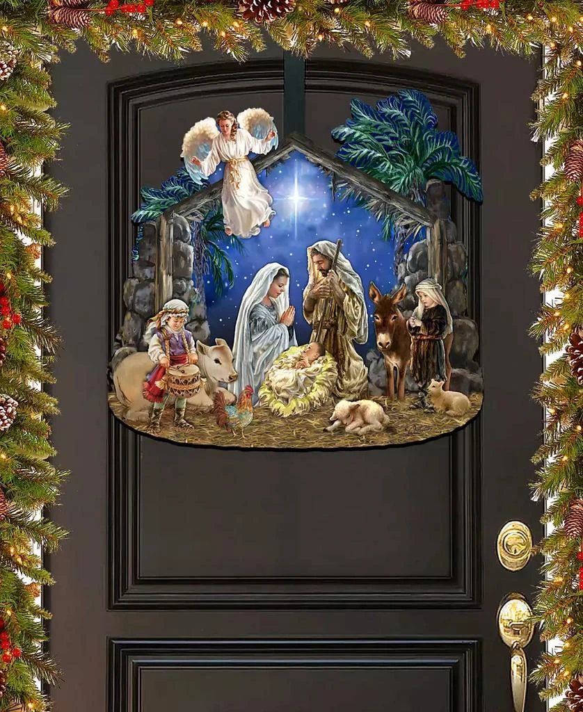 商品Designocracy|Nativity with Angel Christmas Wooden Door Decor Wall Decor G. DeBrekht,价格¥1099,第1张图片