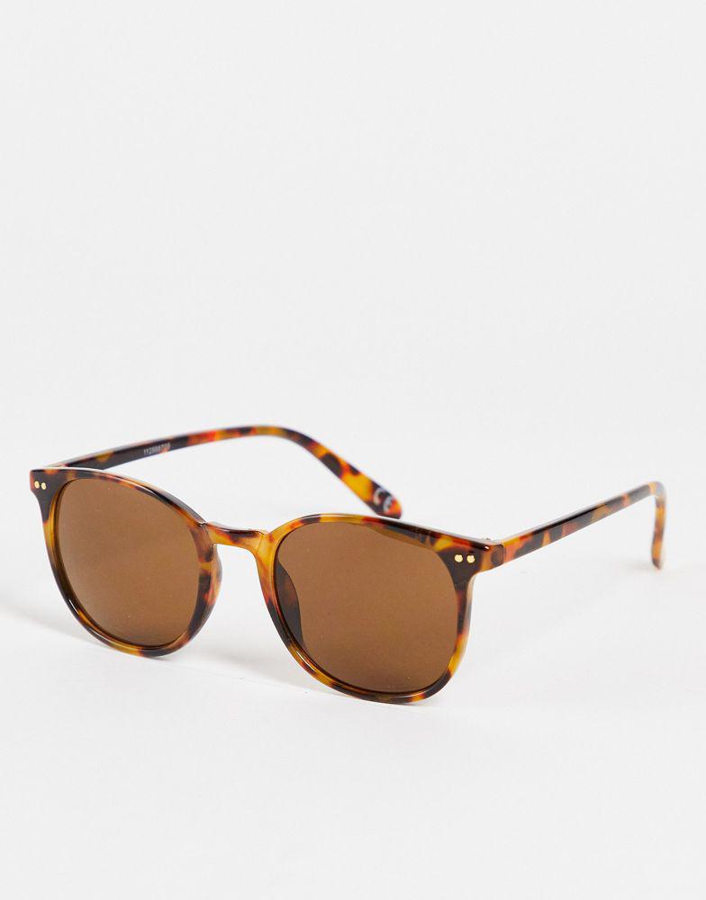 ASOS DESIGN frame fine frame round sunglasses in dark crystal tort商品第1张图片规格展示