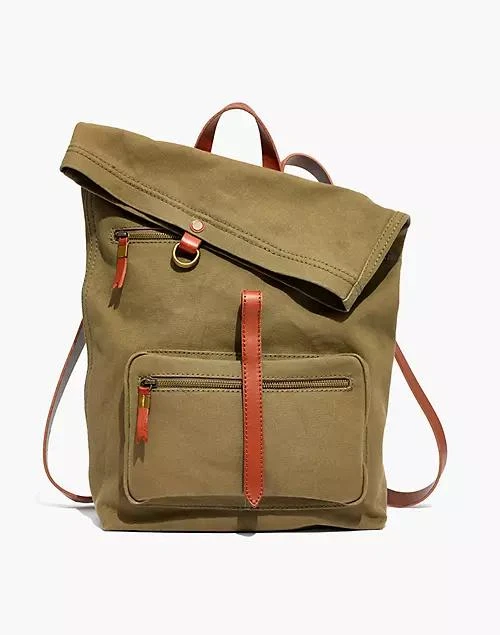 商品Madewell|The Canvas Foldover Backpack,价格¥551,第4张图片详细描述