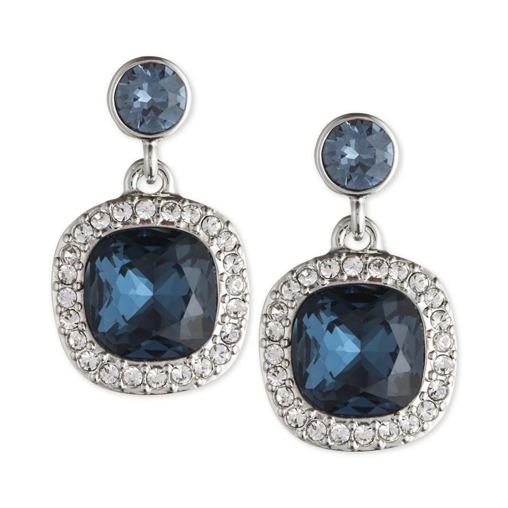 商品Givenchy|Silver-Tone Dark Blue Crystal and Pavé Drop Earrings,价格¥360,第1张图片