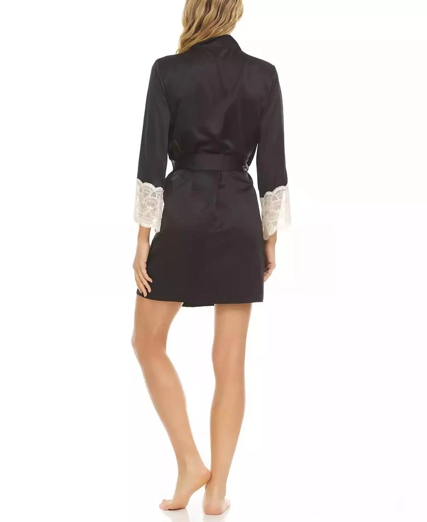 商品Flora Nikrooz|Kit Heart Lace Matte Charmeuse Wrap Robe,价格¥237,第2张图片详细描述