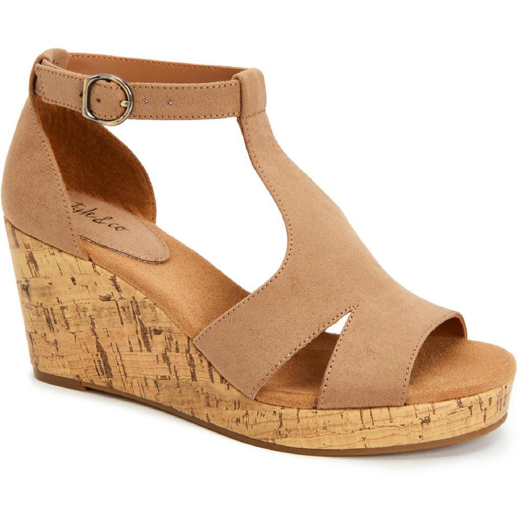 商品Style & Co|Style & Co. Womens Selenaa T Strap Open Toe Wedge Sandals,价格¥119-¥126,第5张图片详细描述