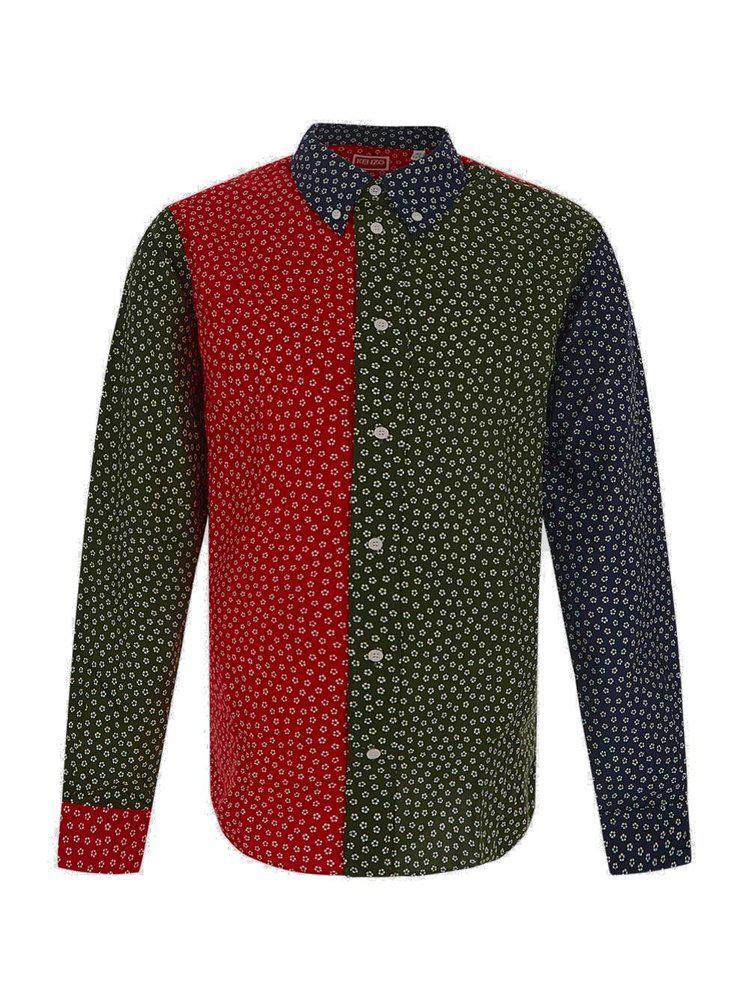 商品Kenzo|Kenzo Colour-Blocked Floral Printed Shirt,价格¥1536,第1张图片