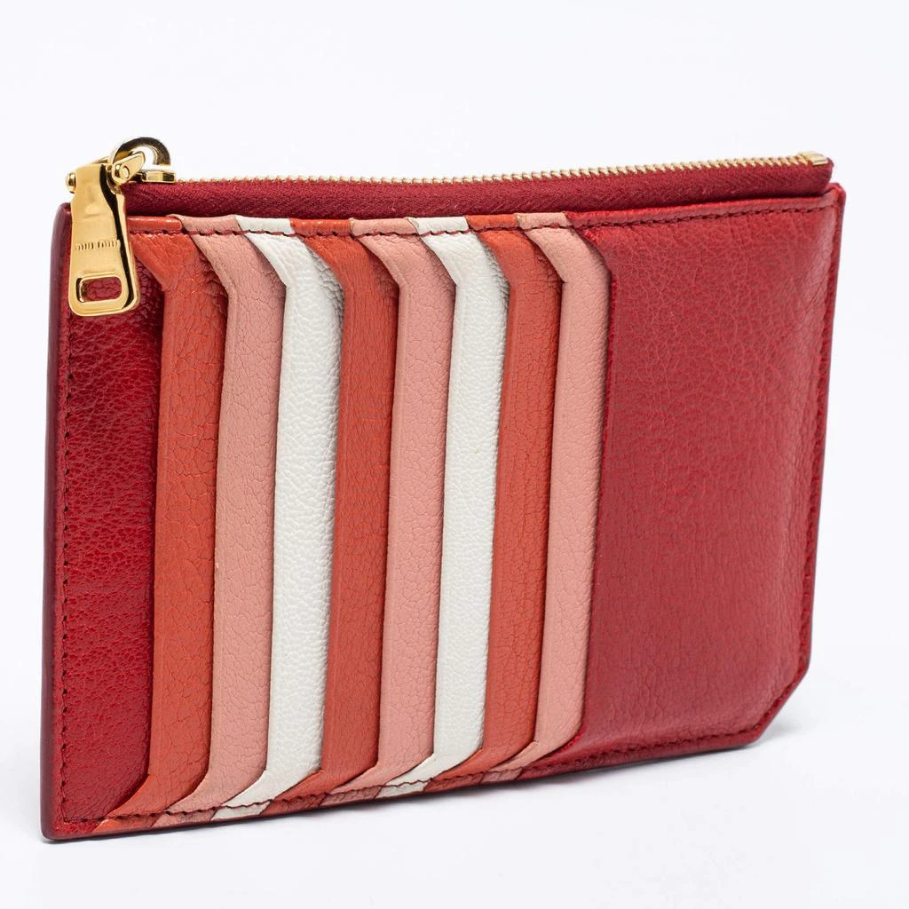 商品[二手商品] Miu Miu|Miu Miu Multicolor Leather Zip Card Holder,价格¥989,第4张图片详细描述