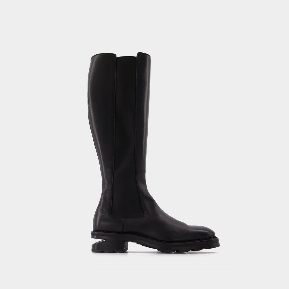 商品Alexander Wang|Combat Boots Andy in Black Calfskin,价格¥8731,第1张图片