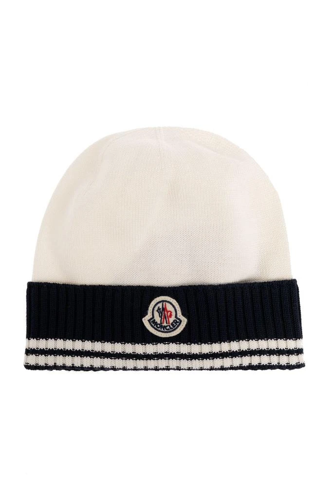 商品Moncler|Moncler Enfant Logo Patch Ribbed Beanie,价格¥793,第1张图片