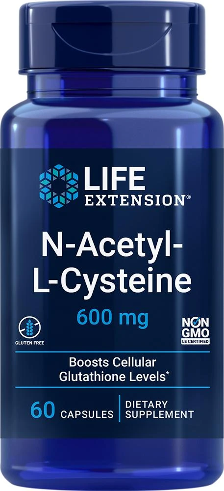 商品Life Extension|Life Extension N-Acetyl-L-Cysteine, 60 - 600 mg (600 mg, 60 capsules),价格¥82,第1张图片