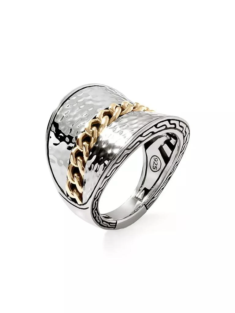 商品John Hardy|Classic Chain Sterling Silver & 18K Yellow Gold Saddle Ring,价格¥5957,第2张图片详细描述
