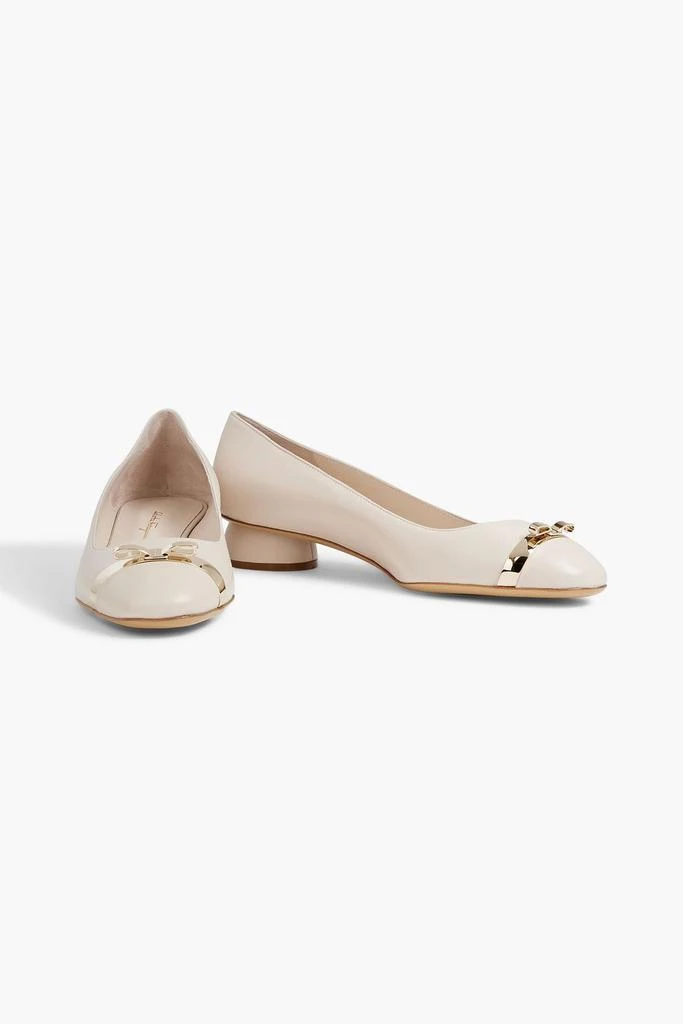 商品Salvatore Ferragamo|Vulci bow-embellished leather ballet flats,价格¥3289,第2张图片详细描述