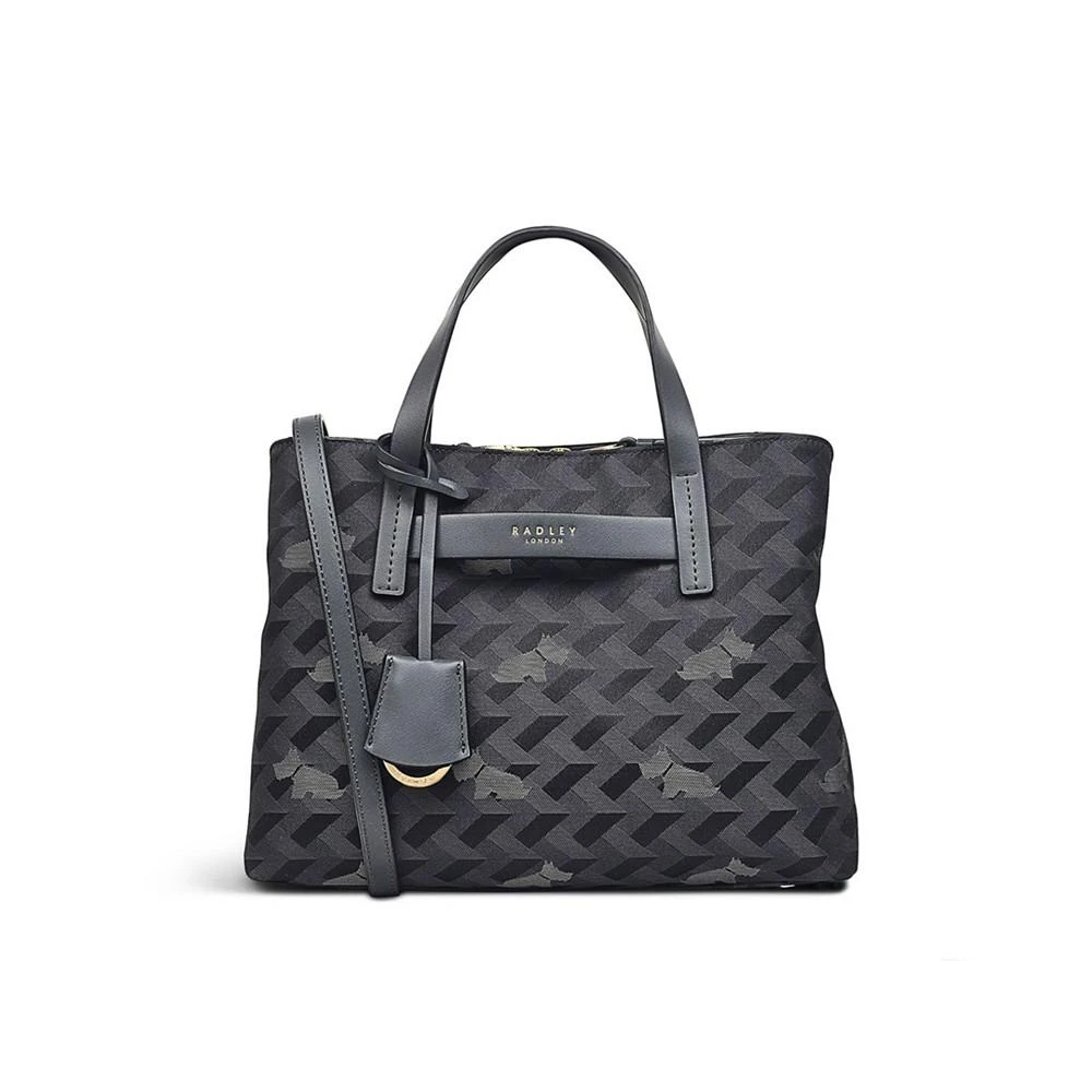 商品Radley|Women's Fins Bury Park Geo Dog Jacquard Small Zip Top Satchel Bag,价格¥799,第1张图片