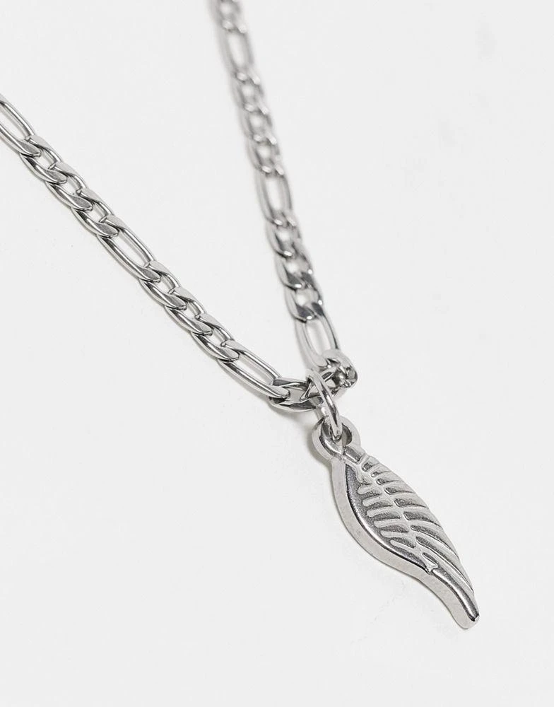 商品ASOS|ASOS DESIGN waterproof stainless steel necklace with mini angel wing pendant in silver,价格¥100,第3张图片详细描述