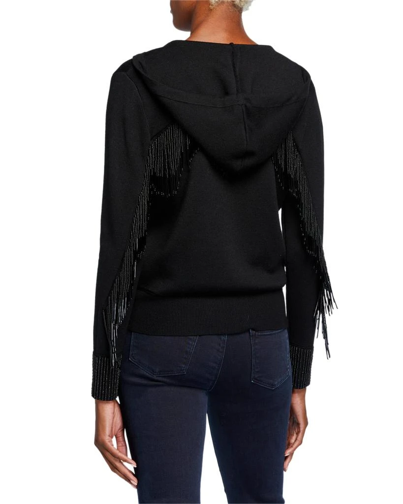 商品Kobi Halperin|Reta Zip-Front Long-Sleeve Fringe-Trim Hooded Sweater,价格¥1065,第3张图片详细描述