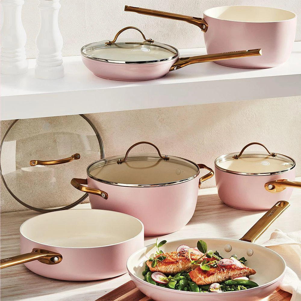 商品Greenpan|Reserve Blush Healthy Ceramic Nonstick Cookware, Set of 10,价格¥2239,第1张图片