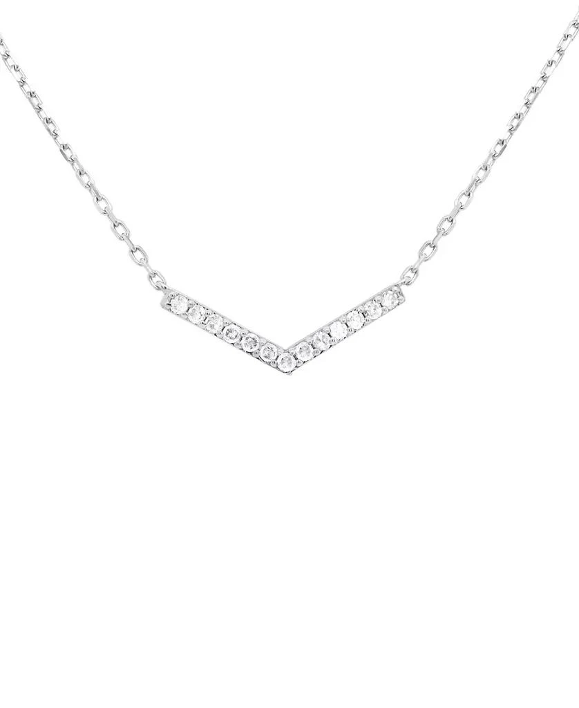 商品Macy's|Diamond Chevron 18" Statement Necklace (1/10 ct. t.w.) in Sterling Silver,价格¥468,第3张图片详细描述