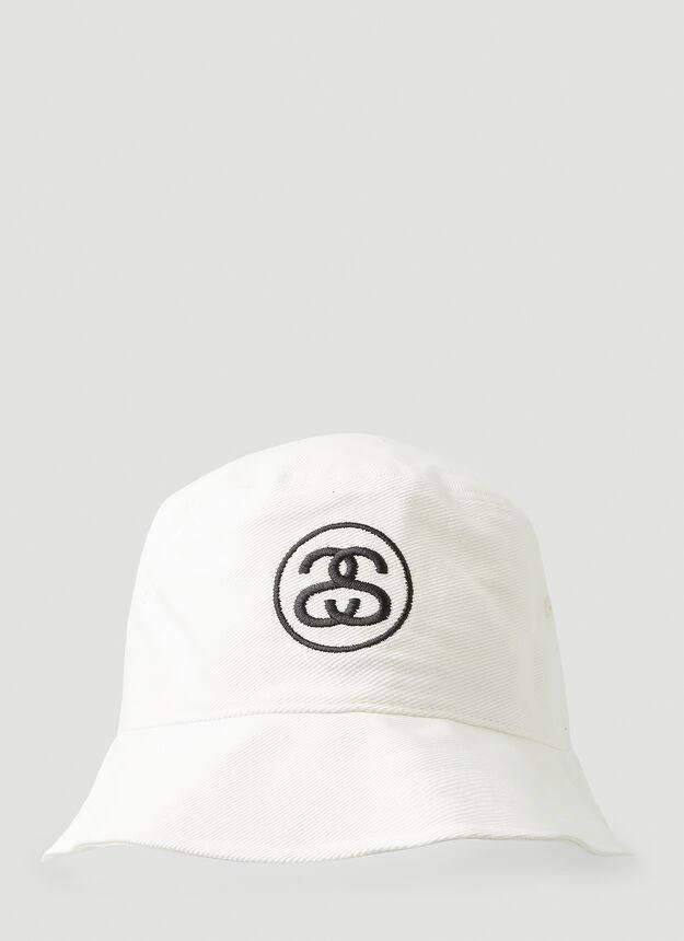 商品STUSSY|SS Link Deep Bucket Hat in White,价格¥262,第1张图片