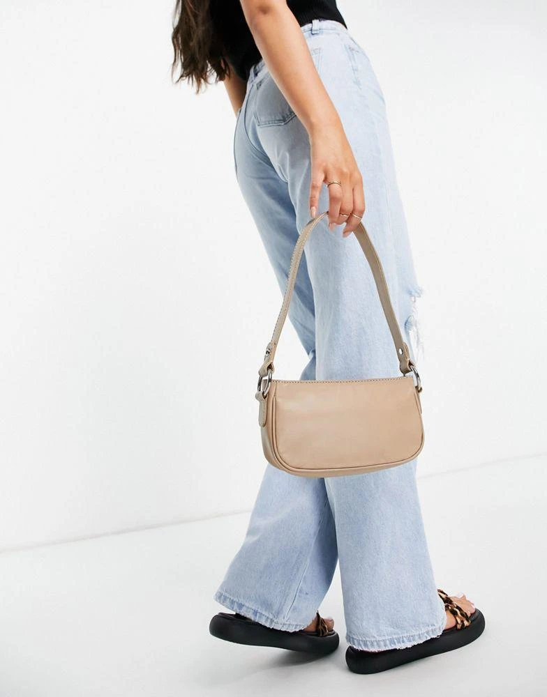 商品ASOS|ASOS DESIGN leather 90s shoulder bag in beige,价格¥183,第4张图片详细描述