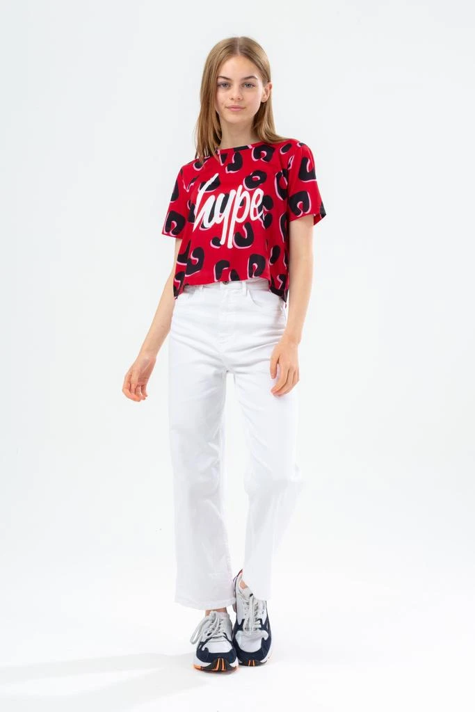 商品HYPE GIRLS|HYPE RED LEOPARD ANIMAL GIRLS CROP T-SHIRT,价格¥47,第2张图片详细描述