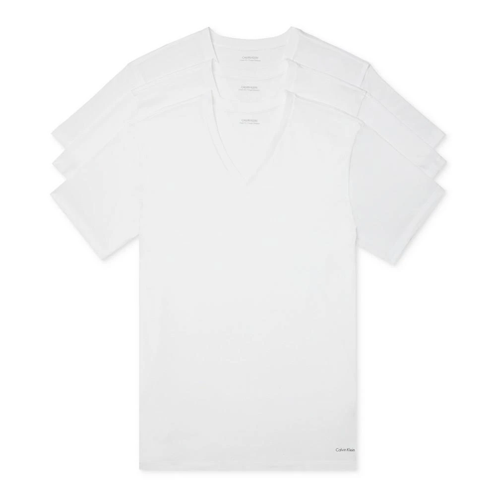 商品Calvin Klein|Men's 3-Pack Cotton Classics Short-Sleeve V-Neck Undershirts,价格¥345,第1张图片