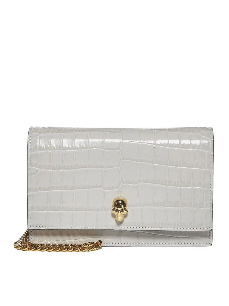 商品Alexander McQueen|Skull mini bag in crocodile-effect leather,价格¥6599,第1张图片