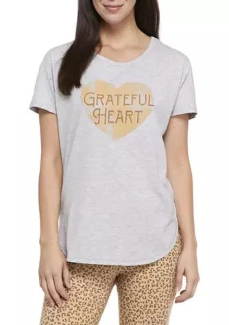 商品Wonderly|Studio Petite Short Sleeve Grateful Heart Graphic T Shirt,价格¥60,第1张图片