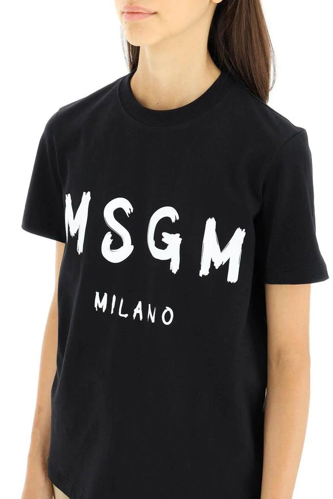 商品MSGM|T-SHIRT WITH BRUSHED LOGO,价格¥387,第5张图片详细描述