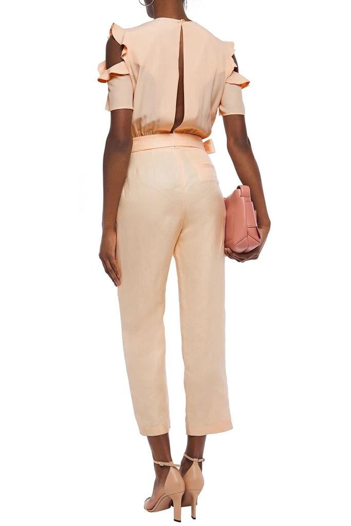 商品Maje|Piruize cropped cold-shoulder crepe de chine and stretch-twill jumpsuit,价格¥1329,第3张图片详细描述