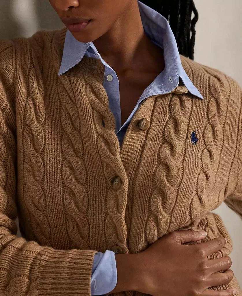 商品Ralph Lauren|Women's Cable-Knit Wool-Cashmere Cardigan Sweater,价格¥1974,第4张图片详细描述