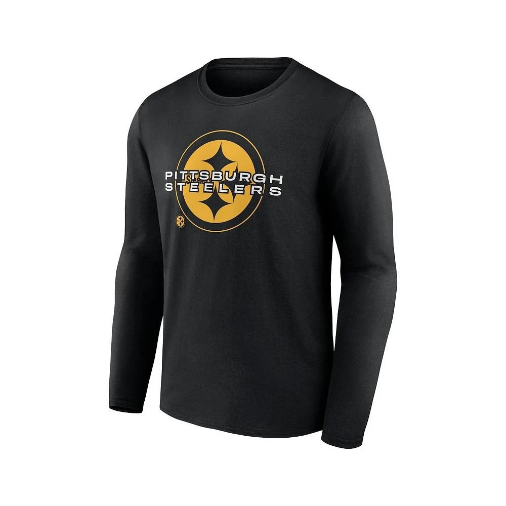 商品Fanatics|Men's Branded Black Pittsburgh Steelers Advance to Victory Long Sleeve T-shirt,价格¥265,第3张图片详细描述