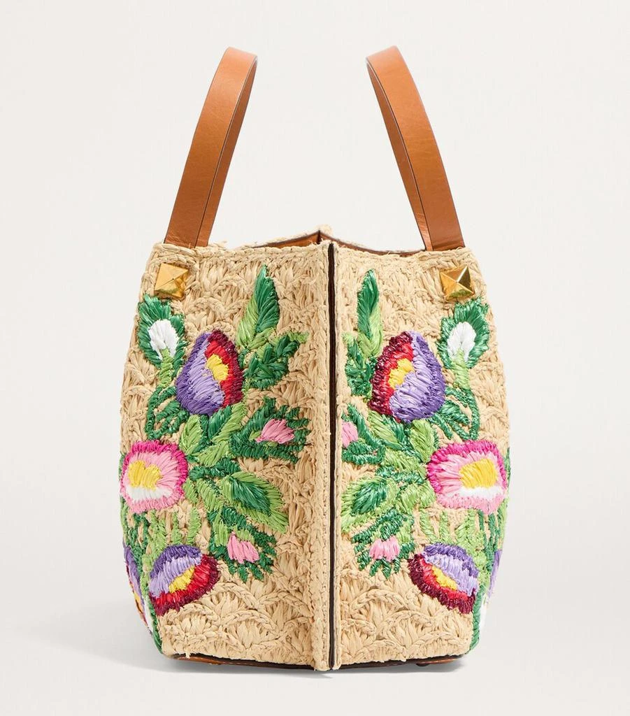 商品Valentino|Raffia Floral VLogo Tote Bag,价格¥28665,第5张图片详细描述