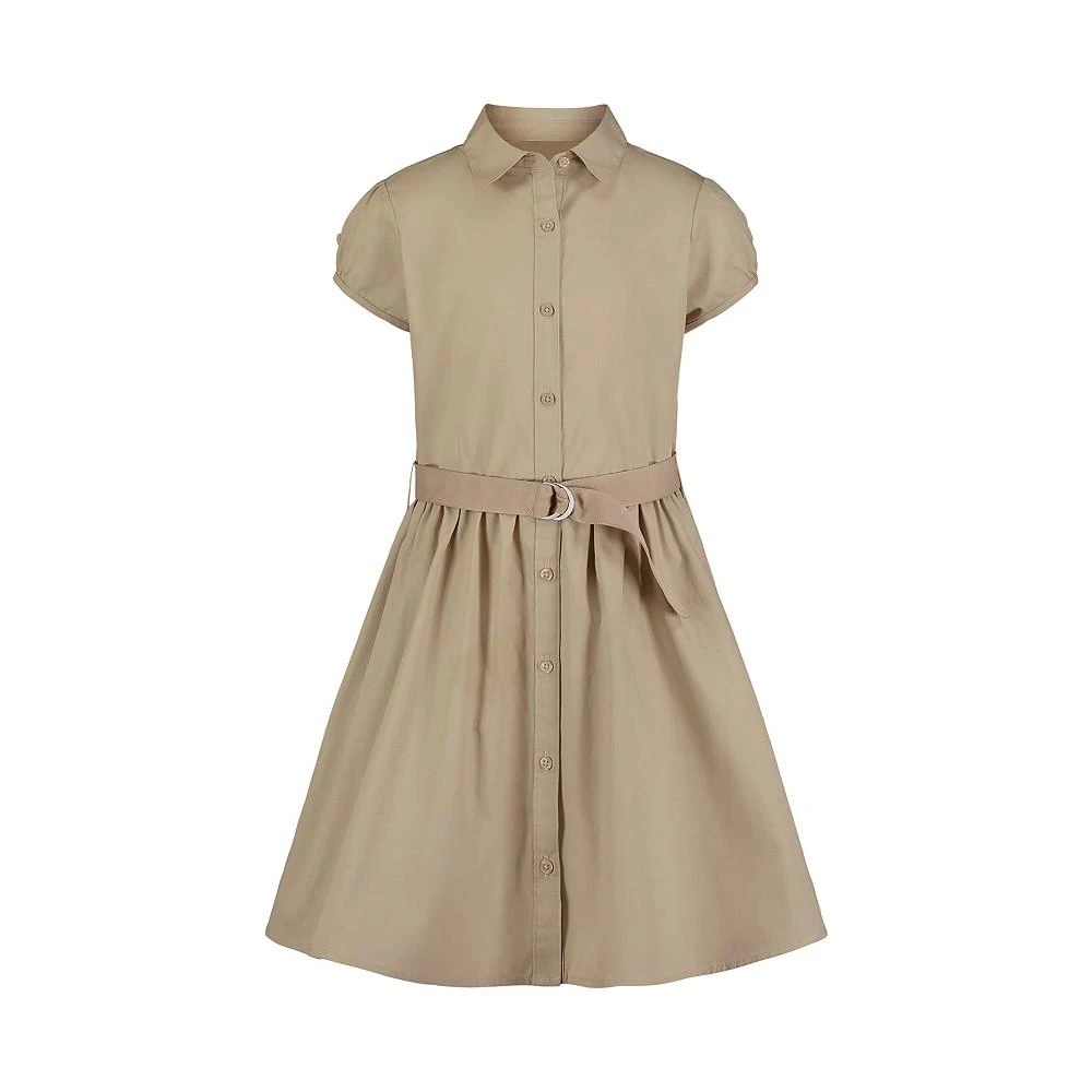 商品Nautica|Plus Girls Uniform Belted Poplin Shirt Dress,价格¥169,第1张图片