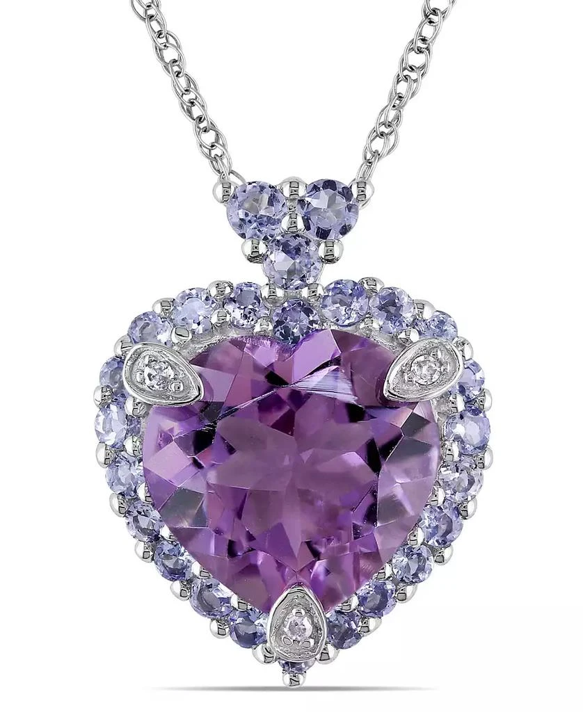 商品Macy's|Amethyst Tanzanite and Diamond Accent Heart Necklace,价格¥2878,第1张图片