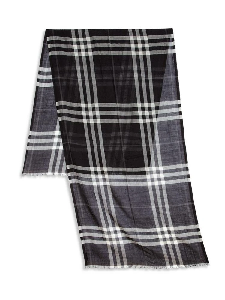 商品Burberry|Giant Check Wool & Silk Gauze Scarf,价格¥2072,第2张图片详细描述