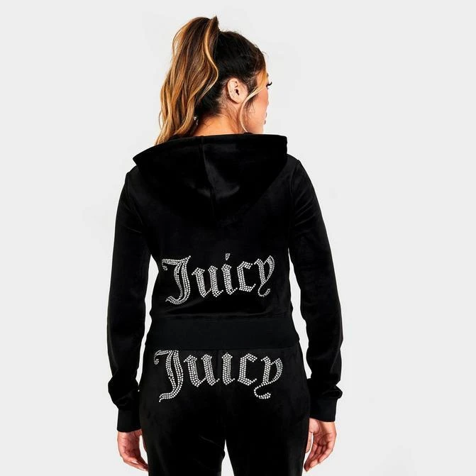 商品Juicy Couture|Women's Juicy Couture OG Big Bling Velour Zip-Up Hoodie,价格¥889,第1张图片