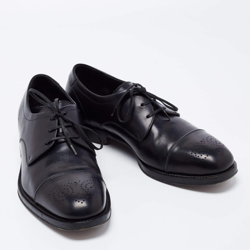Salvatore Ferragamo Black Leather Oxfords Size 39商品第4张图片规格展示