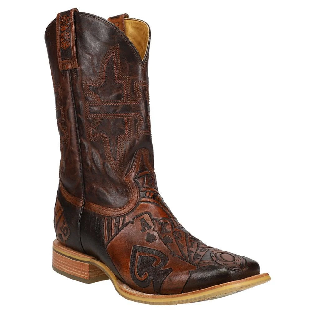 商品Tin Haul|The Gambler Square Toe Cowboy Boots,价格¥3224,第2张图片详细描述