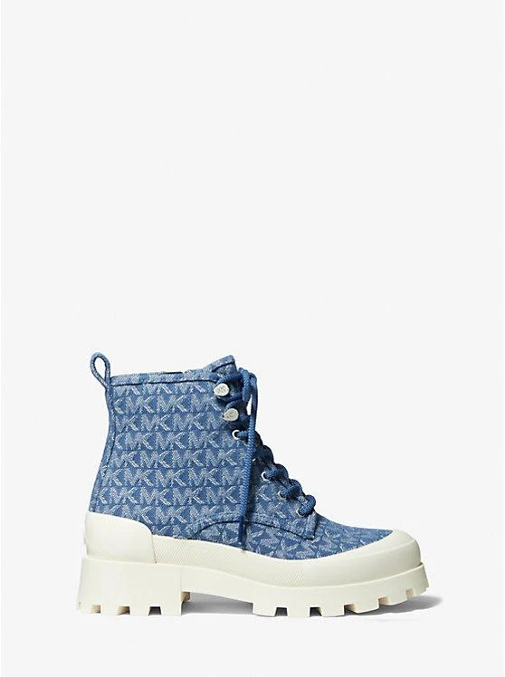 商品Michael Kors|Payton Denim Jacquard Combat Boot,价格¥894,第2张图片详细描述