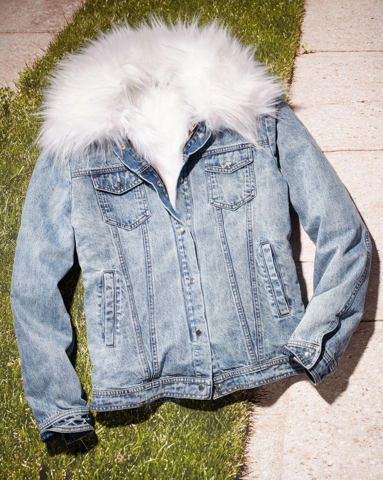 商品Avec Les Filles|Faux Fur Trim Denim Jacket ,价格¥1190,第3张图片详细描述